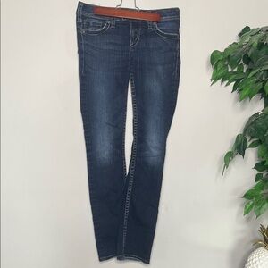 Silver Tuesday Jeans Dark Blue Straight Leg Women's Jeans